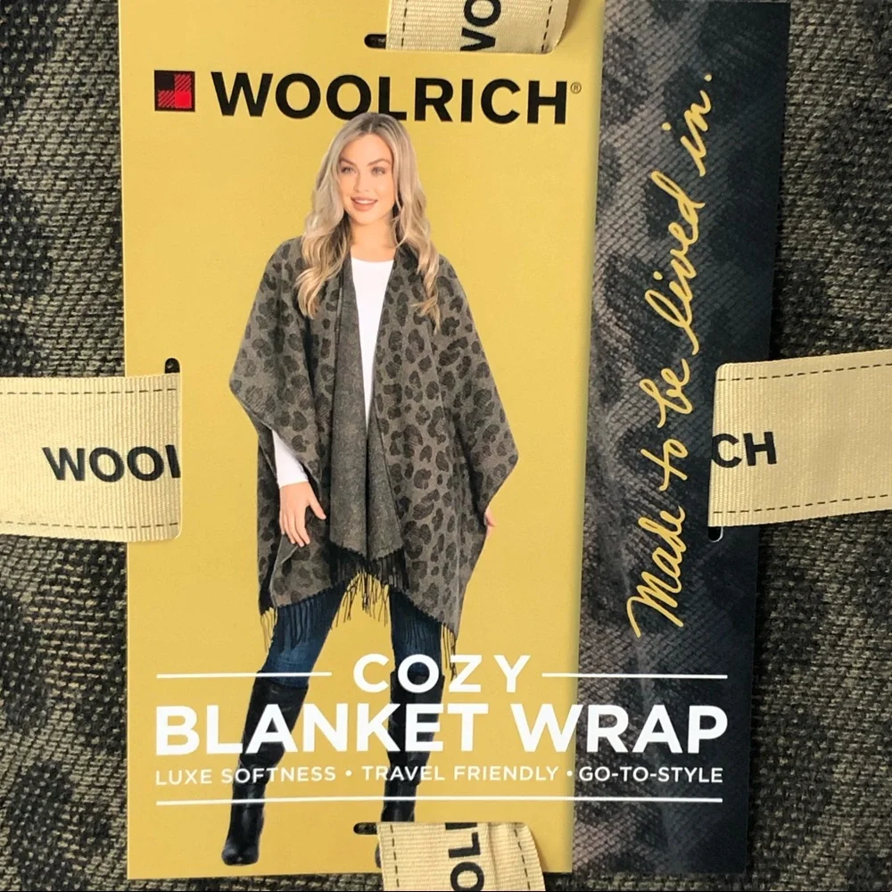 Woolrich Women’s Cozy Blanket Wrap Animal Leopard Print One Size - Picture 6 of 6